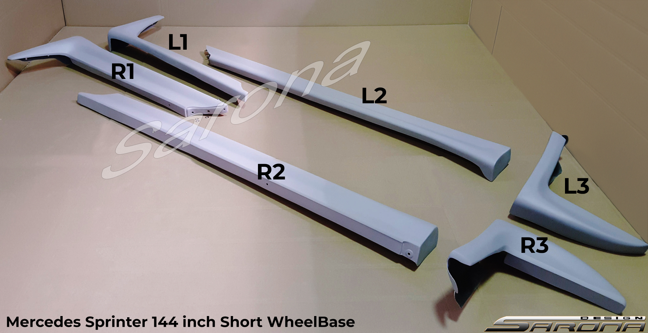 Custom Mercedes Sprinter  Short Wheel Base Side Skirts (2007 - 2018) - $980.00 (Part #MB-078-SS)